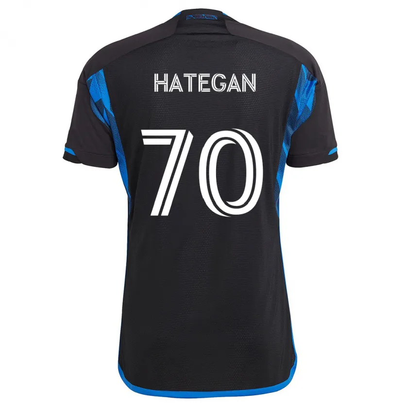 Danxen Niño Camiseta Roberto Hategan #70 Azul Negro 1ª Equipación 2024/25 La Camisa