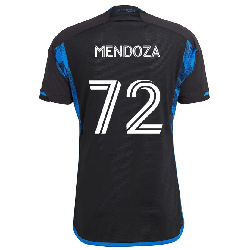 Danxen Niño Camiseta Edwyn Mendoza #72 Azul Negro 1ª Equipación 2024/25 La Camisa