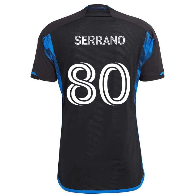 Danxen Niño Camiseta David Serrano #80 Azul Negro 1ª Equipación 2024/25 La Camisa