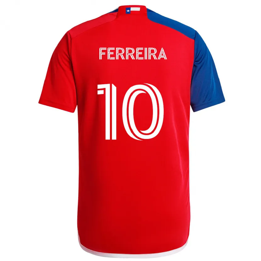 Danxen Niño Camiseta Jesús Ferreira #10 Azul Rojo 1ª Equipación 2024/25 La Camisa