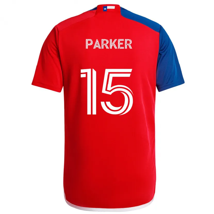 Danxen Niño Camiseta Isaiah Parker #15 Azul Rojo 1ª Equipación 2024/25 La Camisa