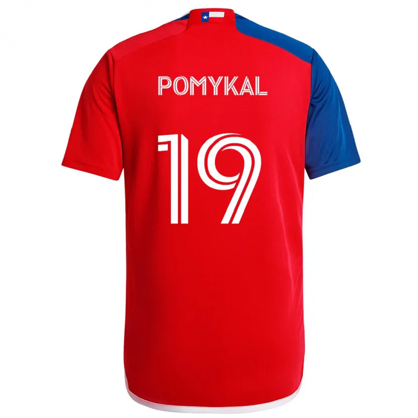 Danxen Niño Camiseta Paxton Pomykal #19 Azul Rojo 1ª Equipación 2024/25 La Camisa