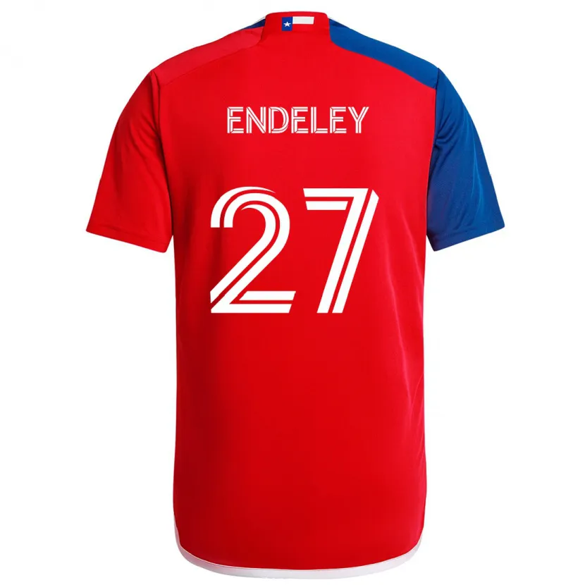 Danxen Niño Camiseta Herbert Endeley #27 Azul Rojo 1ª Equipación 2024/25 La Camisa