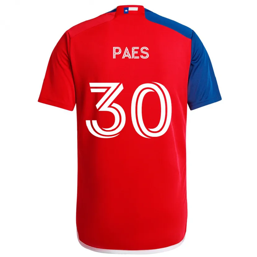 Danxen Niño Camiseta Maarten Paes #30 Azul Rojo 1ª Equipación 2024/25 La Camisa