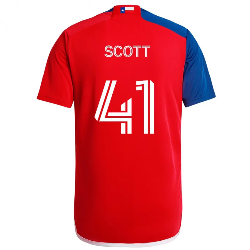 Danxen Niño Camiseta Tarik Scott #41 Azul Rojo 1ª Equipación 2024/25 La Camisa