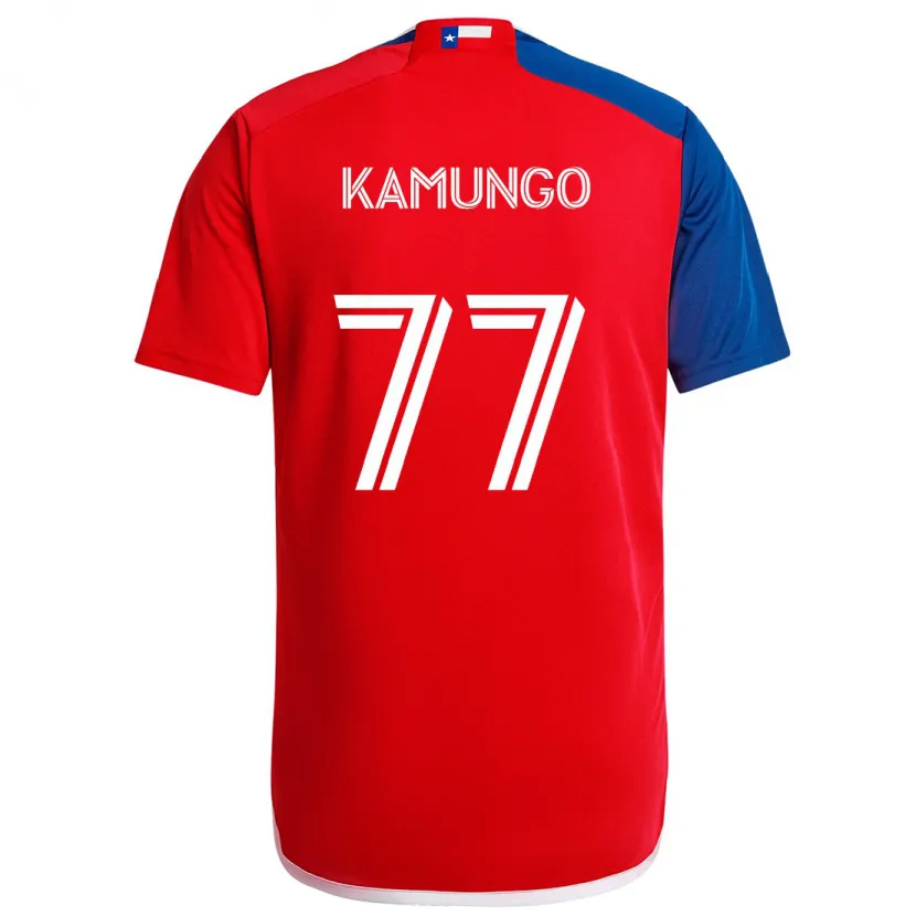 Danxen Niño Camiseta Bernard Kamungo #77 Azul Rojo 1ª Equipación 2024/25 La Camisa