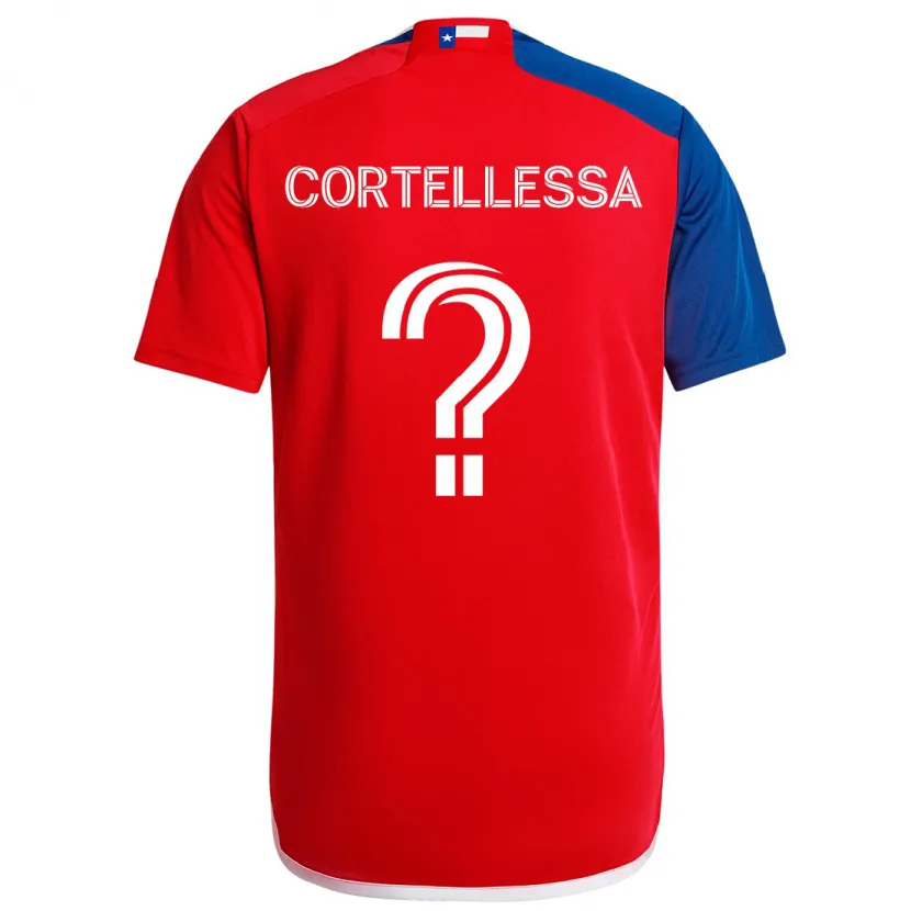 Danxen Niño Camiseta Michael Cortellessa #0 Azul Rojo 1ª Equipación 2024/25 La Camisa