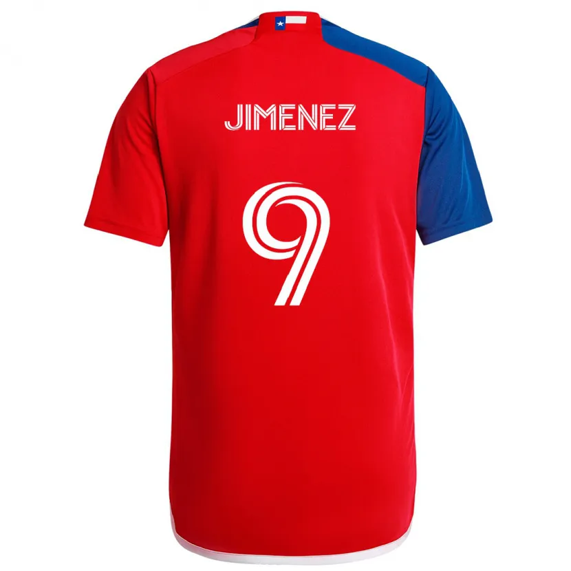 Danxen Niño Camiseta Jesús Jiménez #9 Azul Rojo 1ª Equipación 2024/25 La Camisa