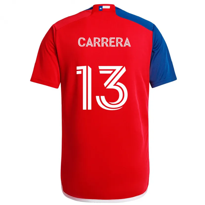 Danxen Niño Camiseta Antonio Carrera #13 Azul Rojo 1ª Equipación 2024/25 La Camisa