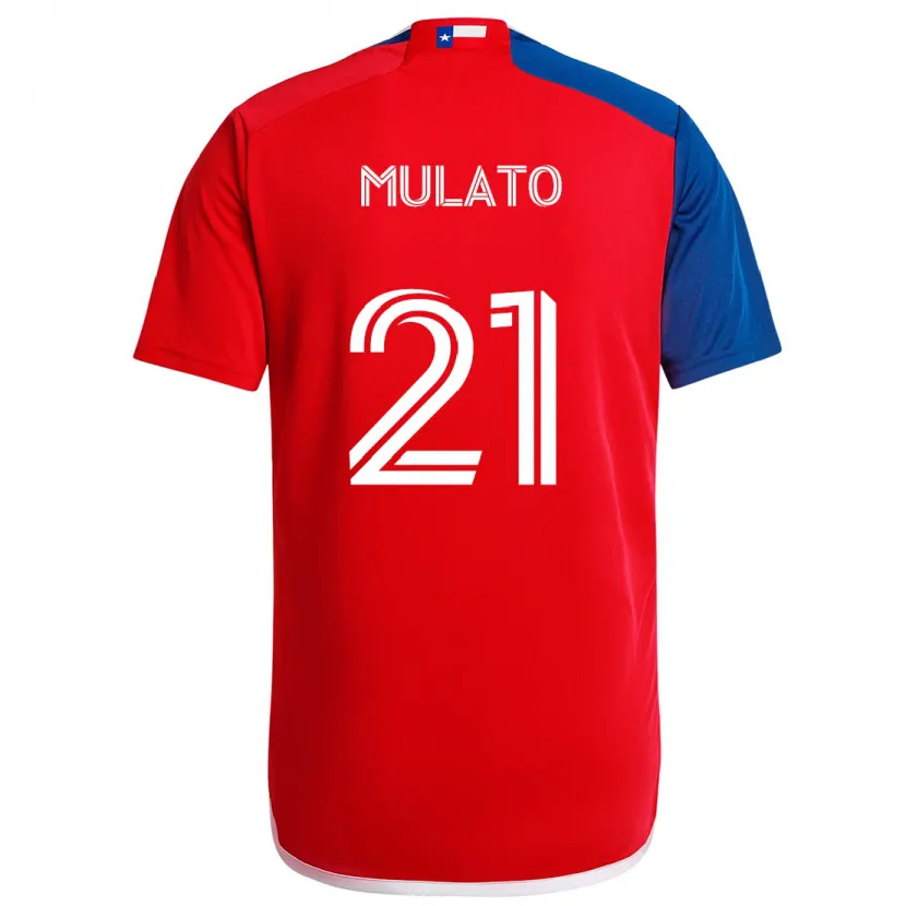 Danxen Niño Camiseta José Mulato #21 Azul Rojo 1ª Equipación 2024/25 La Camisa