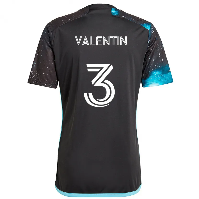 Danxen Niño Camiseta Zarek Valentin #3 Azul Negro 1ª Equipación 2024/25 La Camisa