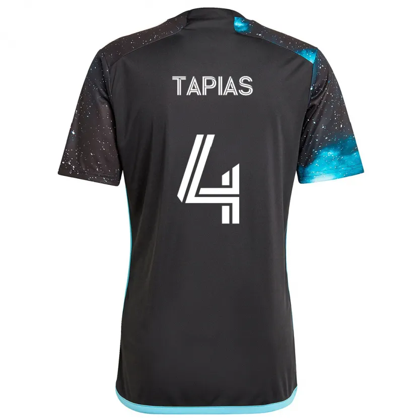 Danxen Niño Camiseta Miguel Tapias #4 Azul Negro 1ª Equipación 2024/25 La Camisa