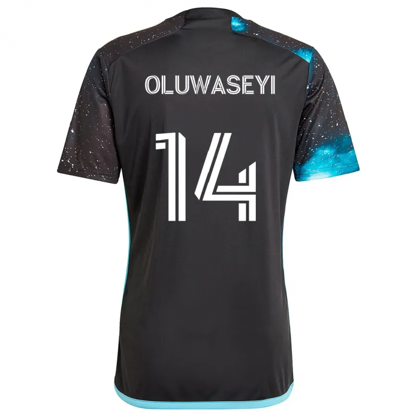 Danxen Niño Camiseta Tani Oluwaseyi #14 Azul Negro 1ª Equipación 2024/25 La Camisa