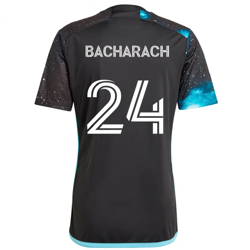 Danxen Niño Camiseta Hugo Bacharach #24 Azul Negro 1ª Equipación 2024/25 La Camisa