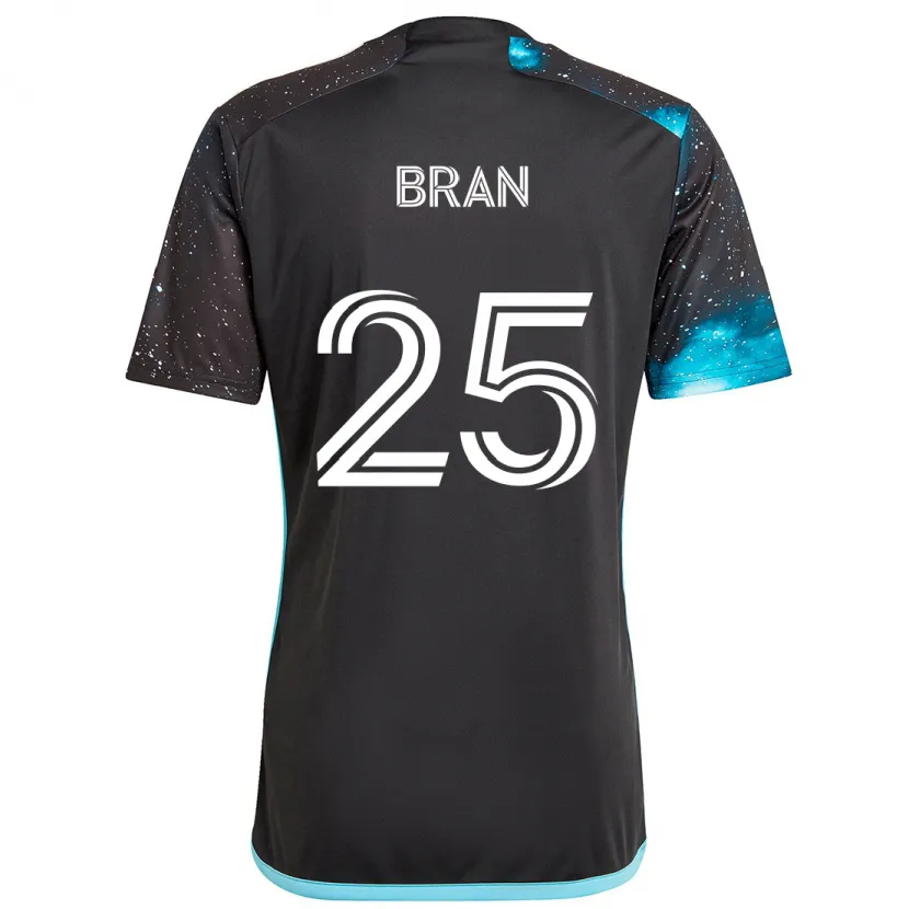 Danxen Niño Camiseta Alejandro Bran #25 Azul Negro 1ª Equipación 2024/25 La Camisa