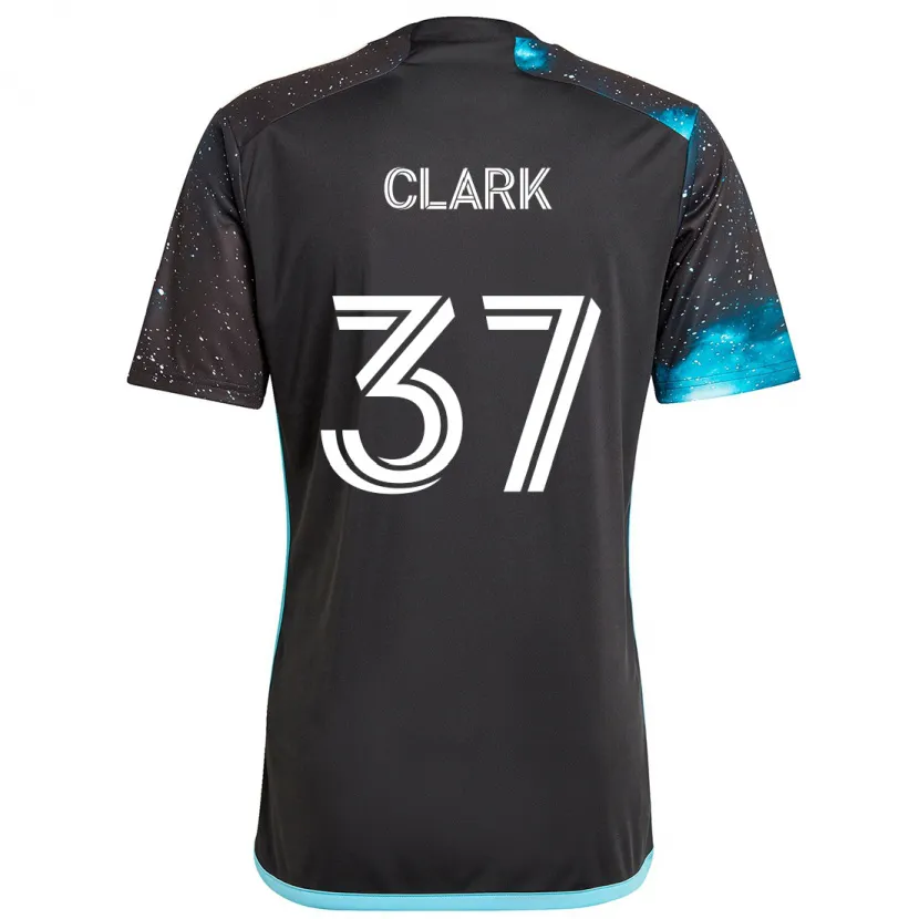 Danxen Niño Camiseta Caden Clark #37 Azul Negro 1ª Equipación 2024/25 La Camisa