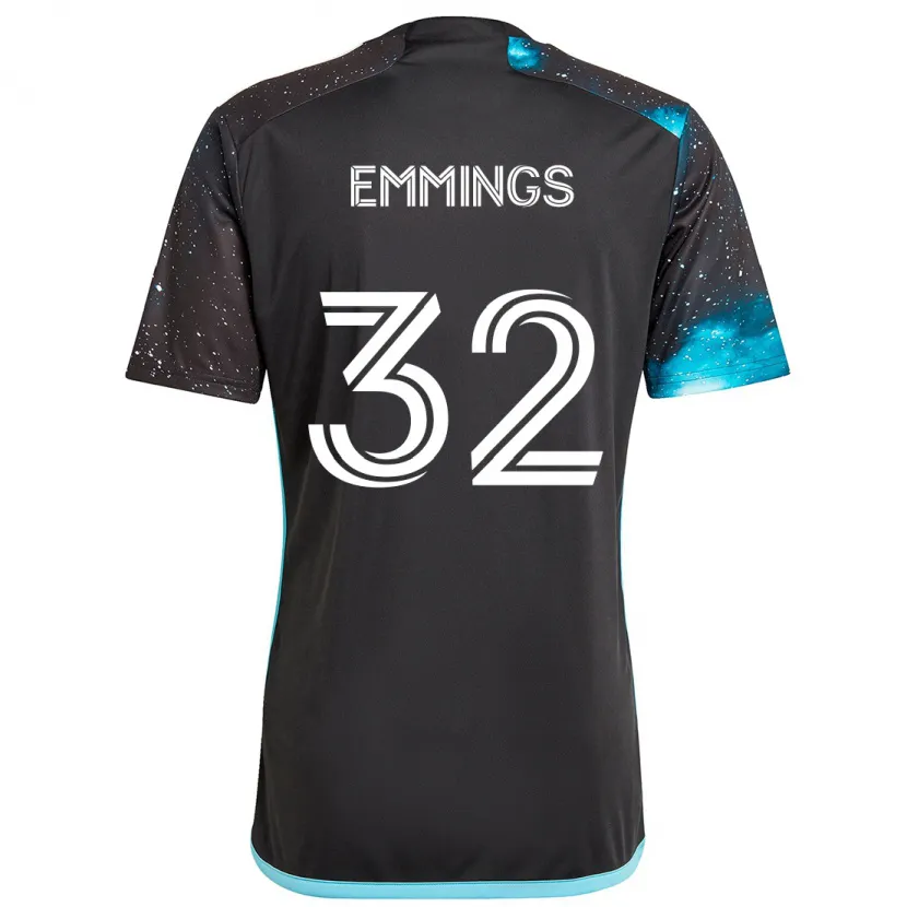 Danxen Niño Camiseta Fred Emmings #32 Azul Negro 1ª Equipación 2024/25 La Camisa