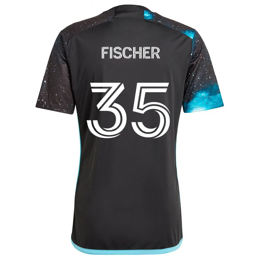 Danxen Niño Camiseta Britton Fischer #35 Azul Negro 1ª Equipación 2024/25 La Camisa