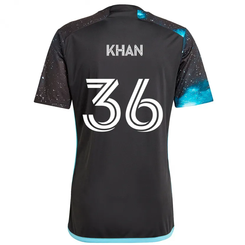 Danxen Niño Camiseta Molik Khan #36 Azul Negro 1ª Equipación 2024/25 La Camisa