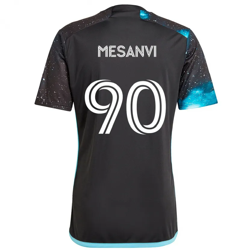 Danxen Niño Camiseta Loïc Mesanvi #90 Azul Negro 1ª Equipación 2024/25 La Camisa