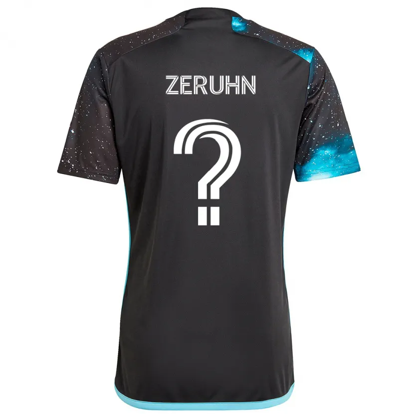 Danxen Niño Camiseta Kai Zeruhn #0 Azul Negro 1ª Equipación 2024/25 La Camisa