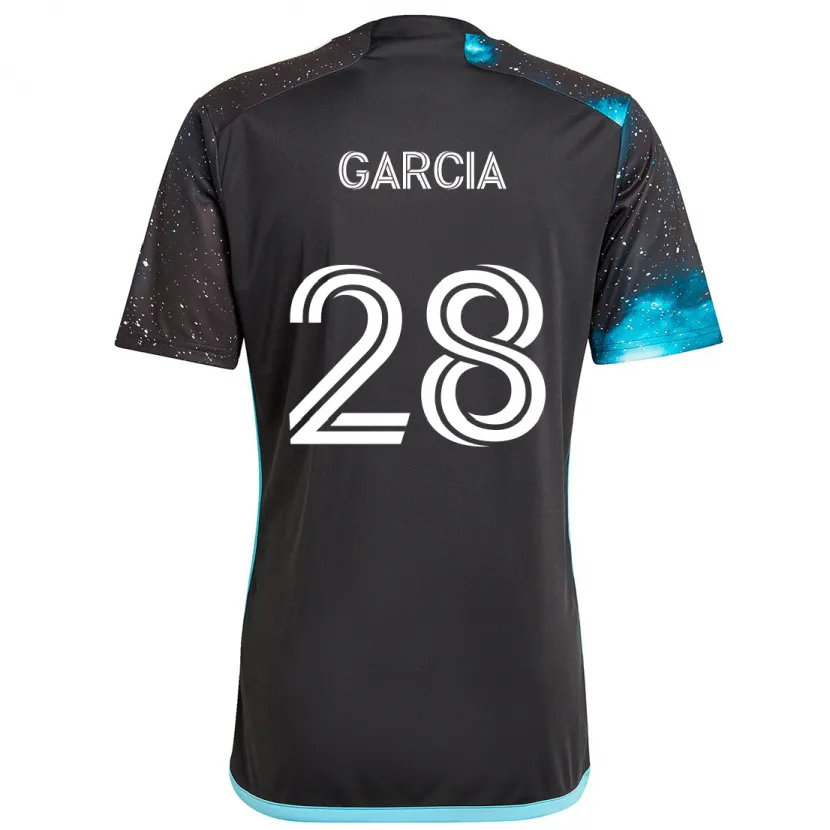 Danxen Niño Camiseta Mender García #28 Azul Negro 1ª Equipación 2024/25 La Camisa