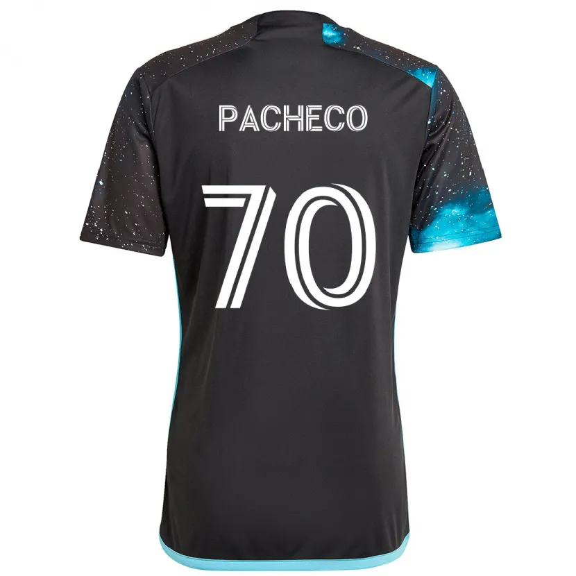 Danxen Niño Camiseta Diogo Pacheco #70 Azul Negro 1ª Equipación 2024/25 La Camisa