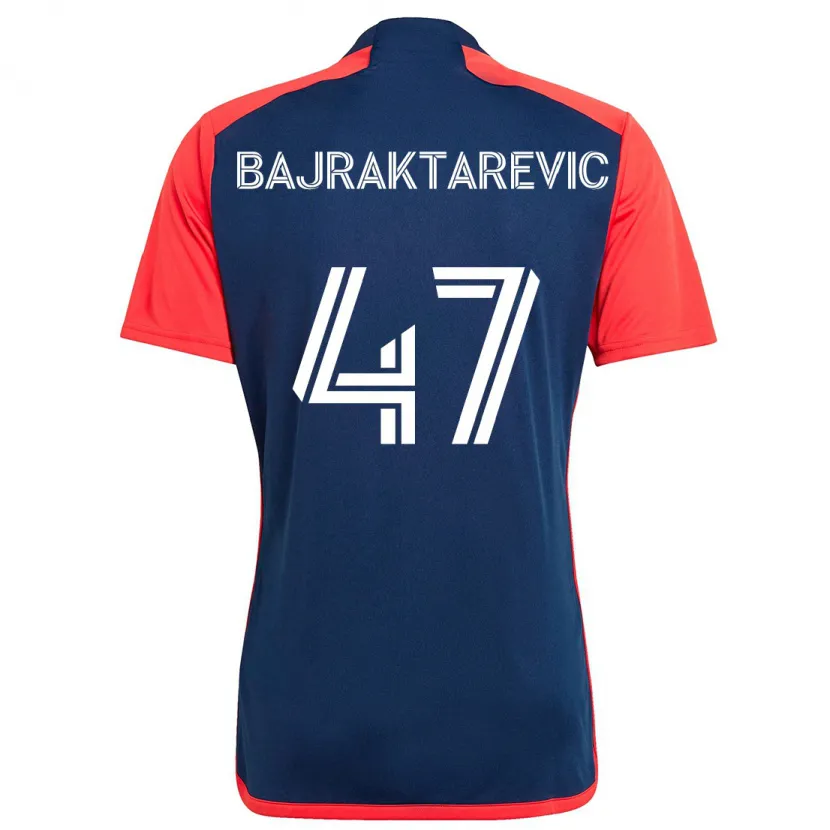 Danxen Niño Camiseta Esmir Bajraktarević #47 Azul Rojo 1ª Equipación 2024/25 La Camisa