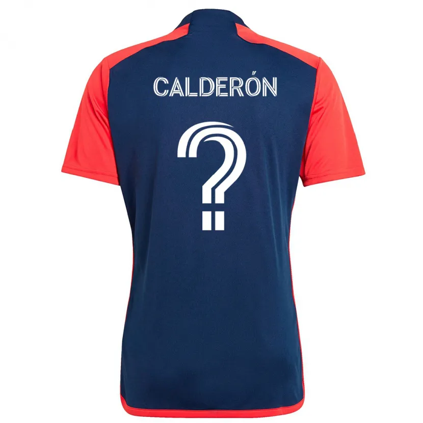 Danxen Niño Camiseta Gio Calderón #0 Azul Rojo 1ª Equipación 2024/25 La Camisa