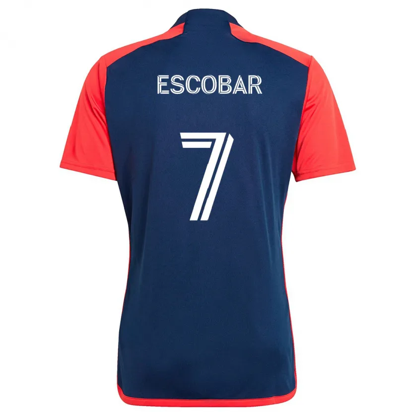 Danxen Niño Camiseta Olger Escobar #7 Azul Rojo 1ª Equipación 2024/25 La Camisa