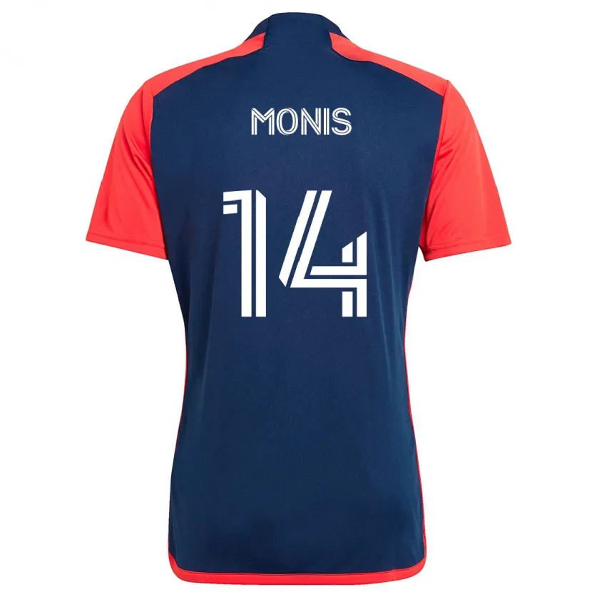 Danxen Niño Camiseta Alex Monis #14 Azul Rojo 1ª Equipación 2024/25 La Camisa