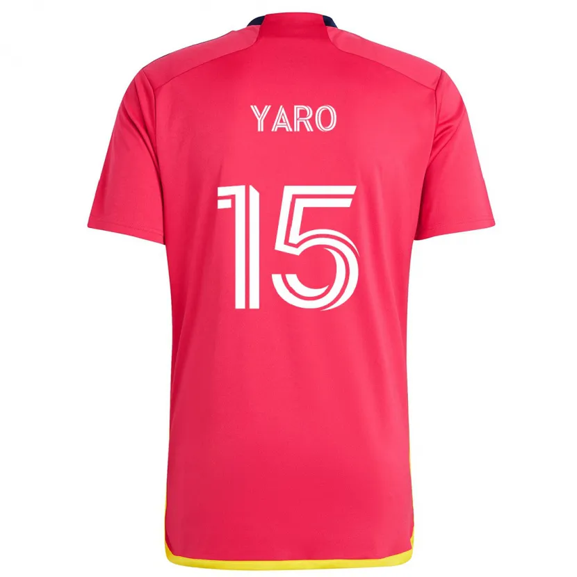 Danxen Niño Camiseta Joshua Yaro #15 Rojo Azul 1ª Equipación 2024/25 La Camisa