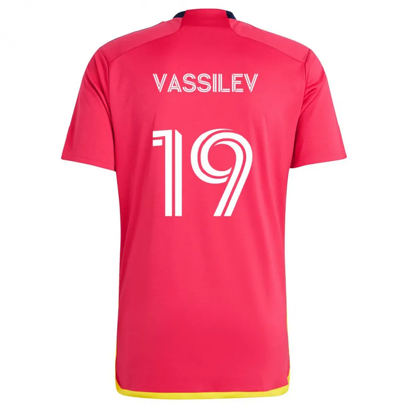 Danxen Niño Camiseta Indiana Vassilev #19 Rojo Azul 1ª Equipación 2024/25 La Camisa