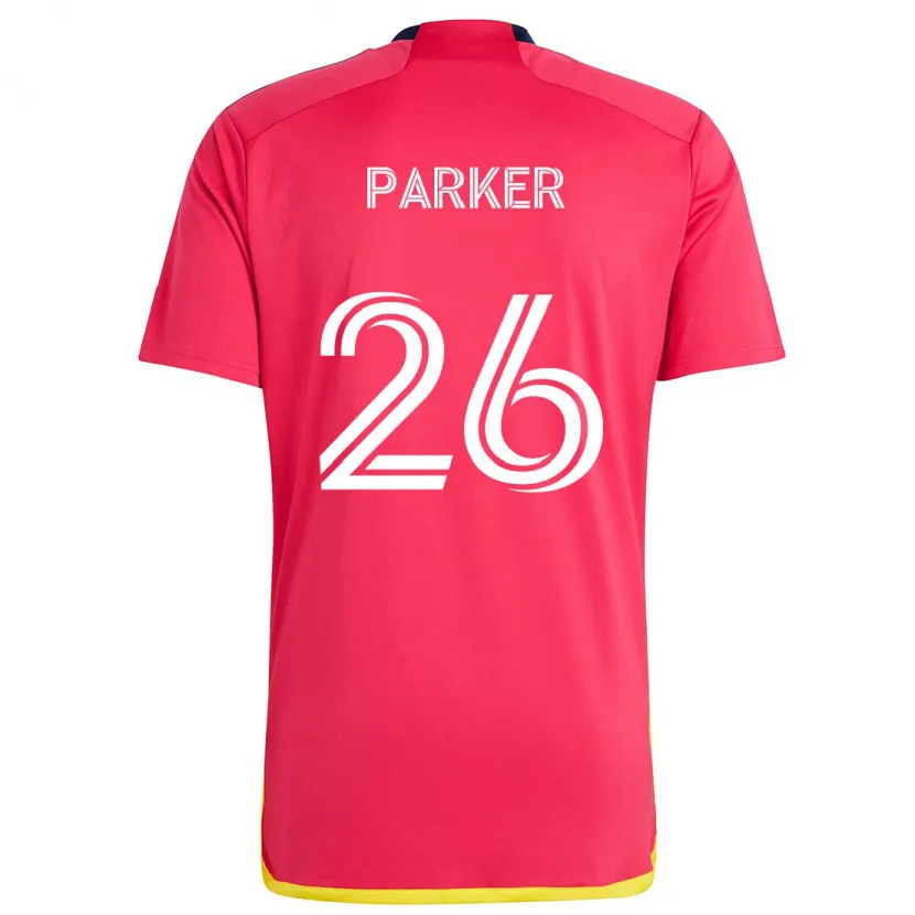 Danxen Niño Camiseta Tim Parker #26 Rojo Azul 1ª Equipación 2024/25 La Camisa