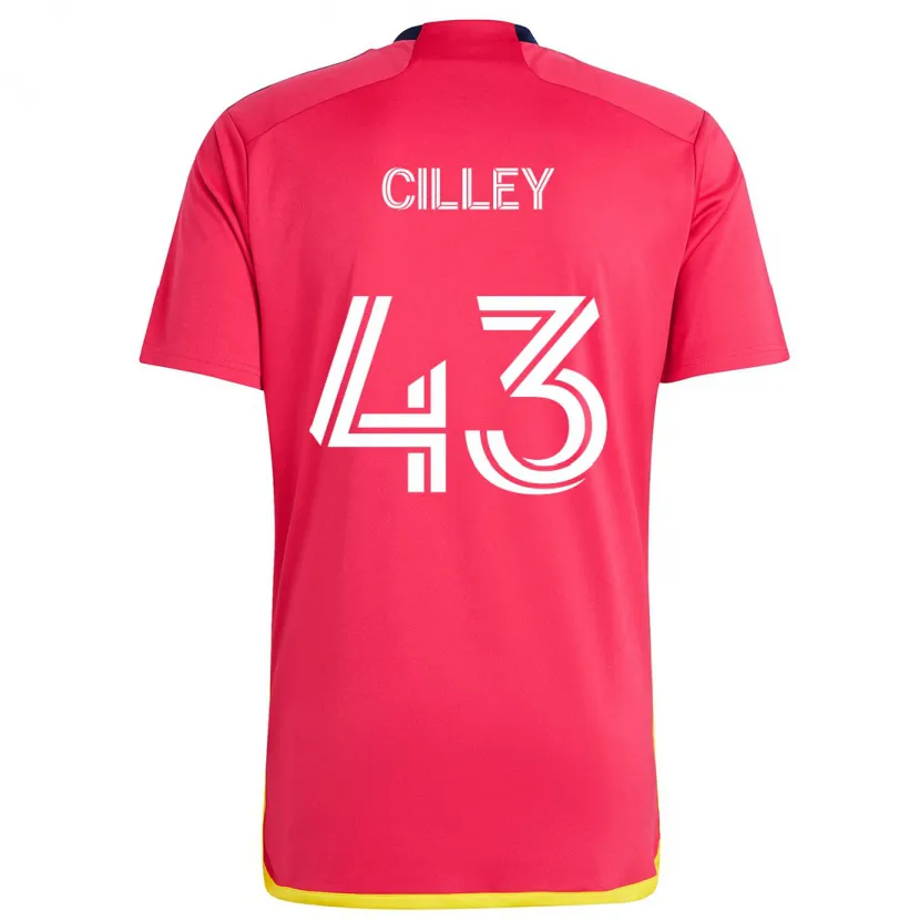 Danxen Niño Camiseta Cam Cilley #43 Rojo Azul 1ª Equipación 2024/25 La Camisa