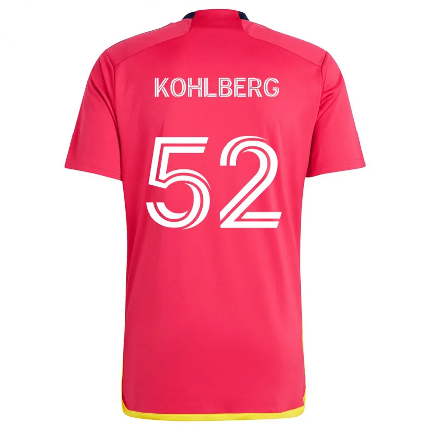 Danxen Niño Camiseta Andrew Kohlberg #52 Rojo Azul 1ª Equipación 2024/25 La Camisa