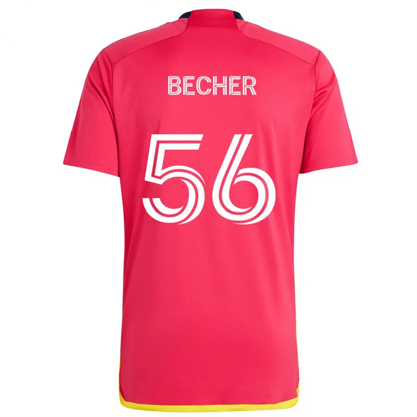 Danxen Niño Camiseta Ryan Becher #56 Rojo Azul 1ª Equipación 2024/25 La Camisa