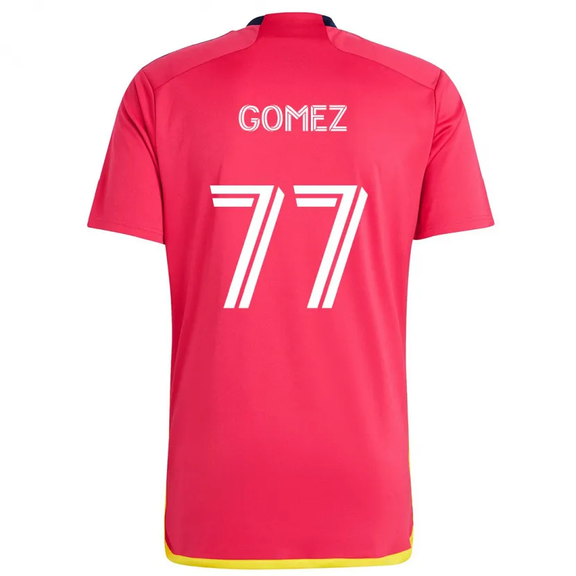 Danxen Niño Camiseta Sam Gomez #77 Rojo Azul 1ª Equipación 2024/25 La Camisa