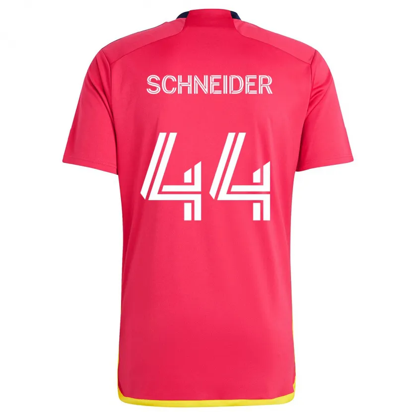 Danxen Niño Camiseta Max Schneider #44 Rojo Azul 1ª Equipación 2024/25 La Camisa