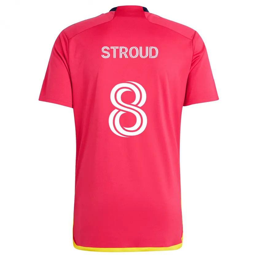 Danxen Niño Camiseta Jared Stroud #8 Rojo Azul 1ª Equipación 2024/25 La Camisa