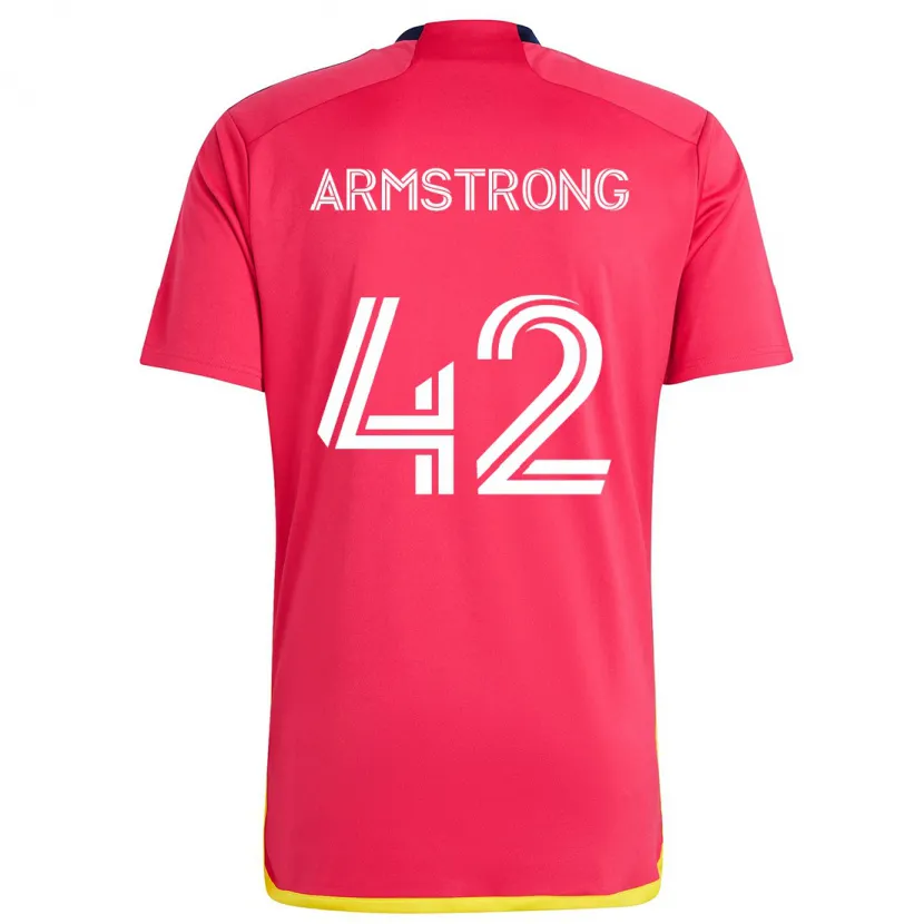 Danxen Niño Camiseta Ezra Armstrong #42 Rojo Azul 1ª Equipación 2024/25 La Camisa