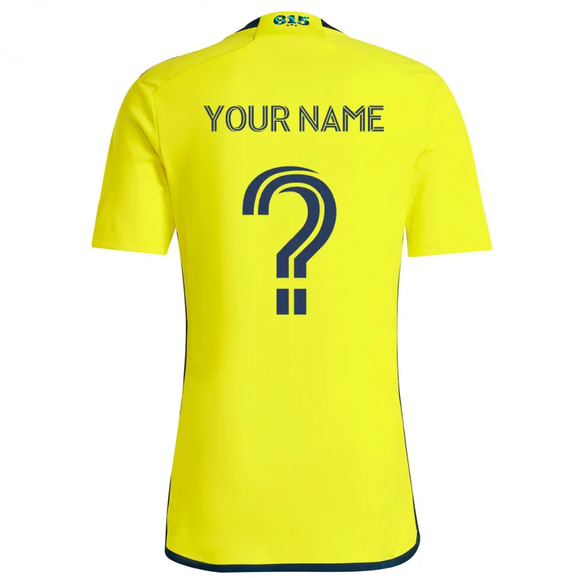 Danxen Niño Camiseta Su Nombre #0 Amarillo Azul 1ª Equipación 2024/25 La Camisa