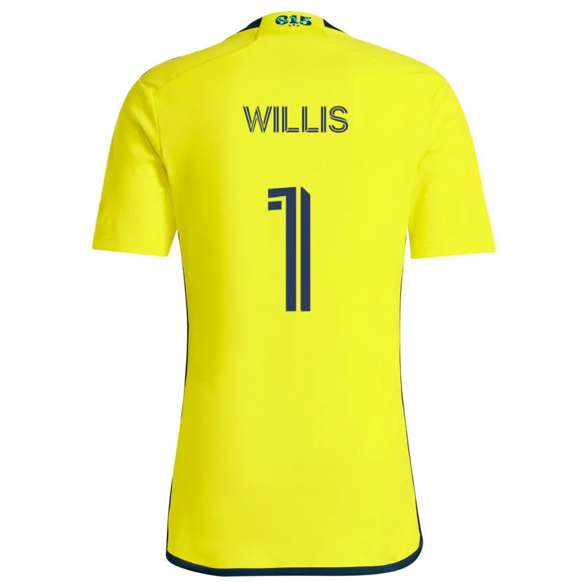 Danxen Niño Camiseta Joe Willis #1 Amarillo Azul 1ª Equipación 2024/25 La Camisa