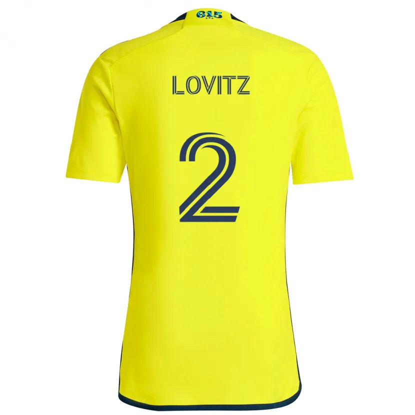 Danxen Niño Camiseta Daniel Lovitz #2 Amarillo Azul 1ª Equipación 2024/25 La Camisa