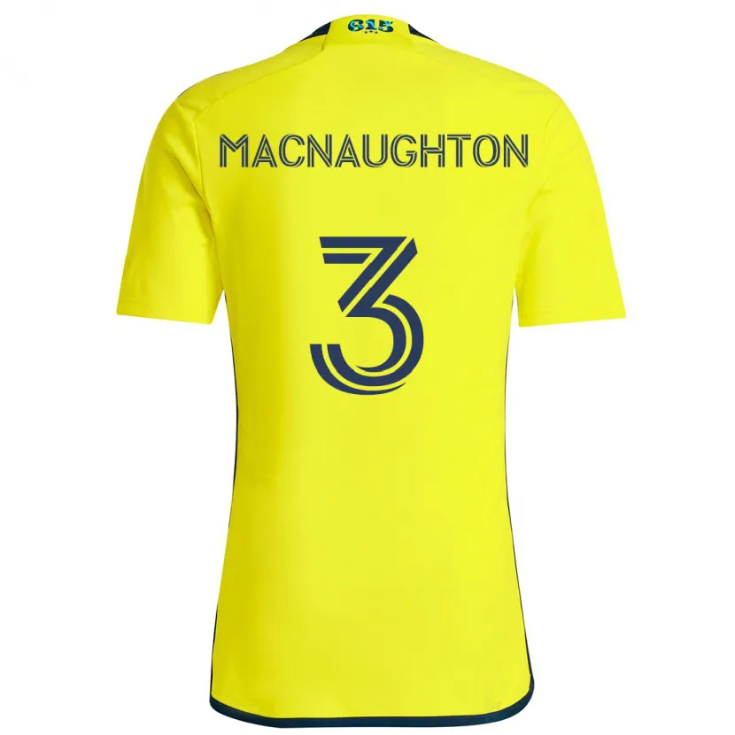 Danxen Niño Camiseta Lukas Macnaughton #3 Amarillo Azul 1ª Equipación 2024/25 La Camisa