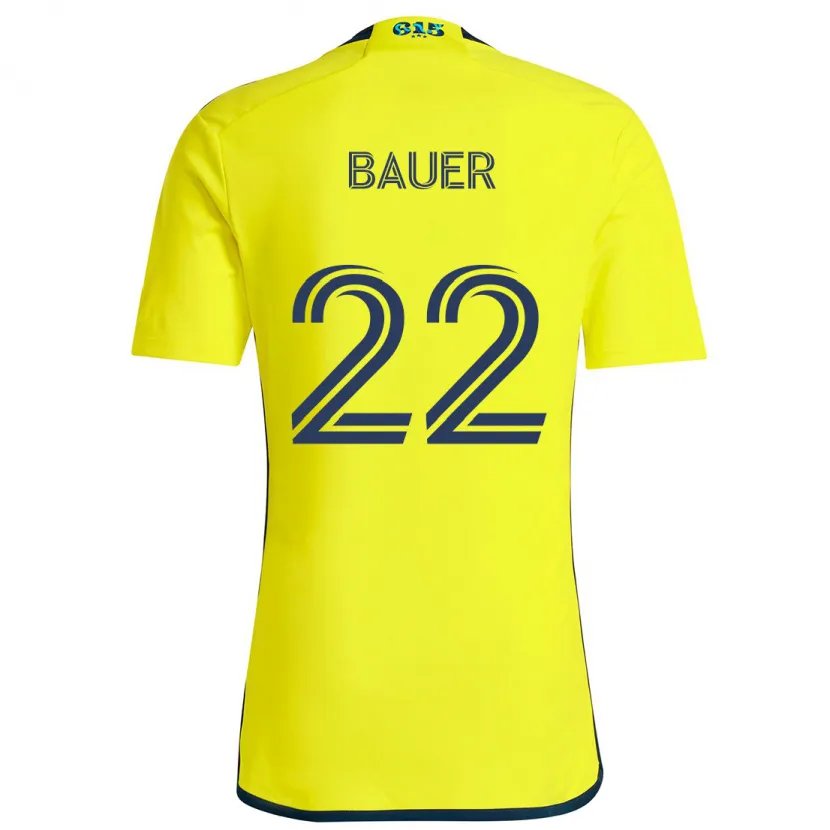 Danxen Niño Camiseta Josh Bauer #22 Amarillo Azul 1ª Equipación 2024/25 La Camisa