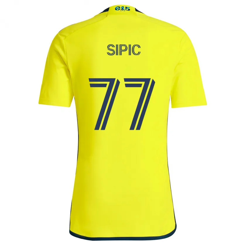 Danxen Niño Camiseta Adem Sipić #77 Amarillo Azul 1ª Equipación 2024/25 La Camisa