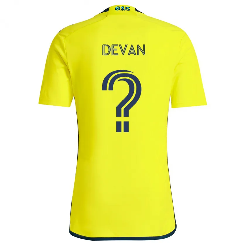 Danxen Niño Camiseta Liam Devan #0 Amarillo Azul 1ª Equipación 2024/25 La Camisa