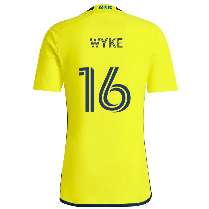 Danxen Niño Camiseta Laurence Wyke #16 Amarillo Azul 1ª Equipación 2024/25 La Camisa