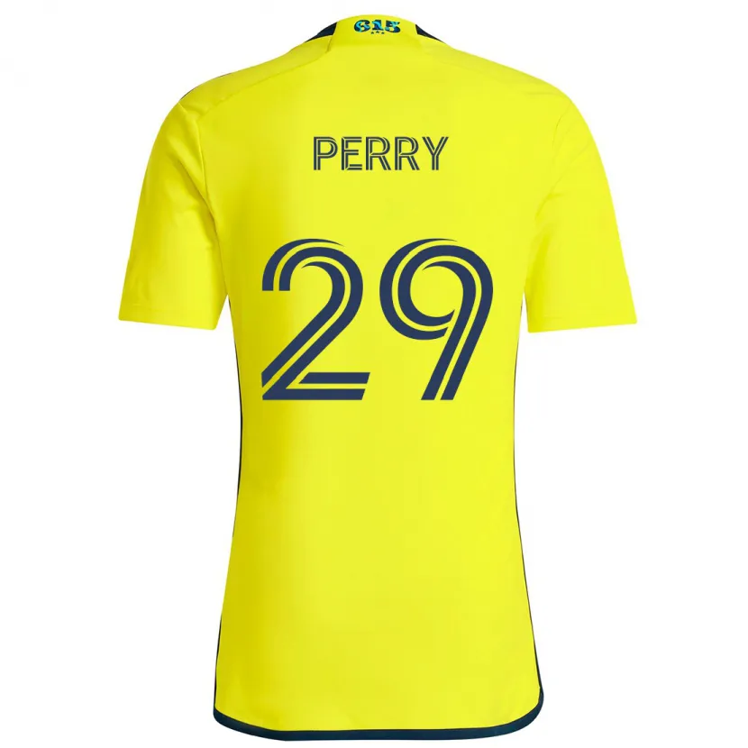 Danxen Niño Camiseta Nebiyou Perry #29 Amarillo Azul 1ª Equipación 2024/25 La Camisa